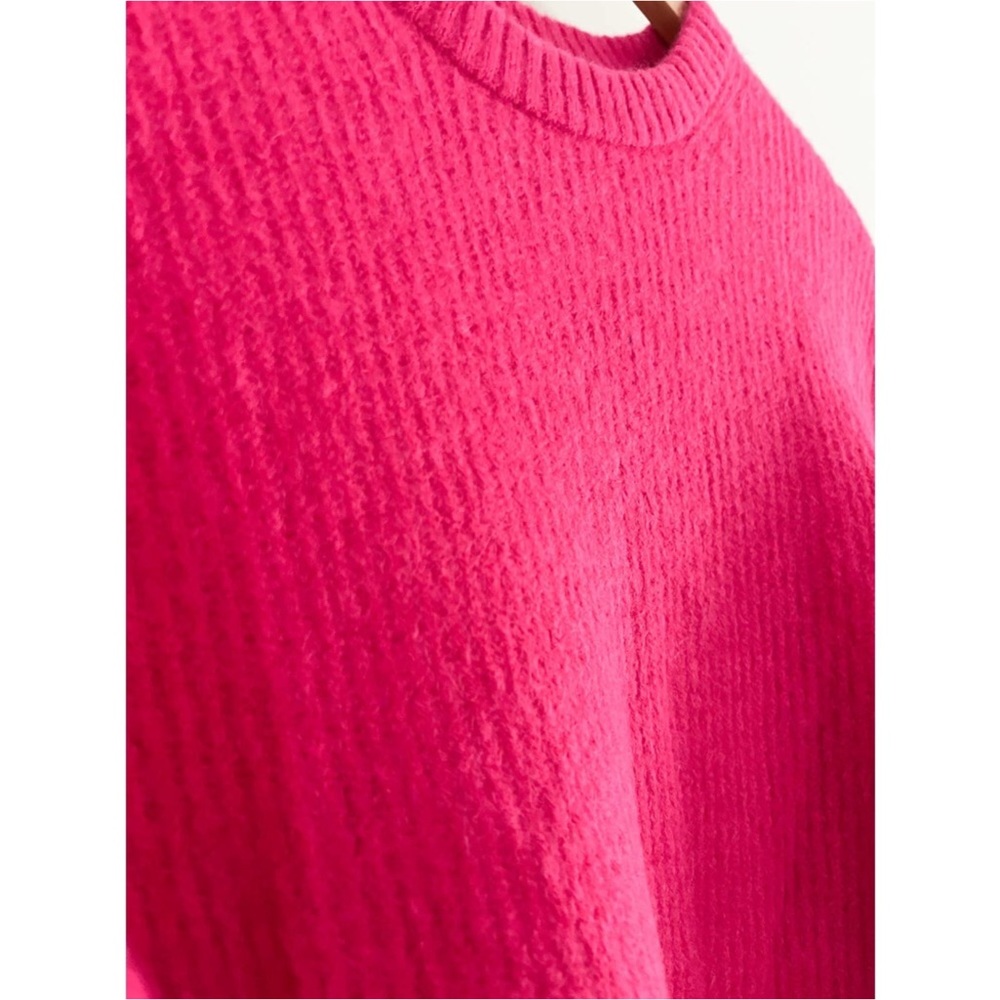 House of Harlow 1960 | Fuchsia Rhinestone Detail Sweater | Hot Pink Barbie Pink - Picture 3 of 12